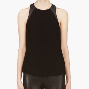 rag & bone Black Nudie Top Sleeveless Leather M